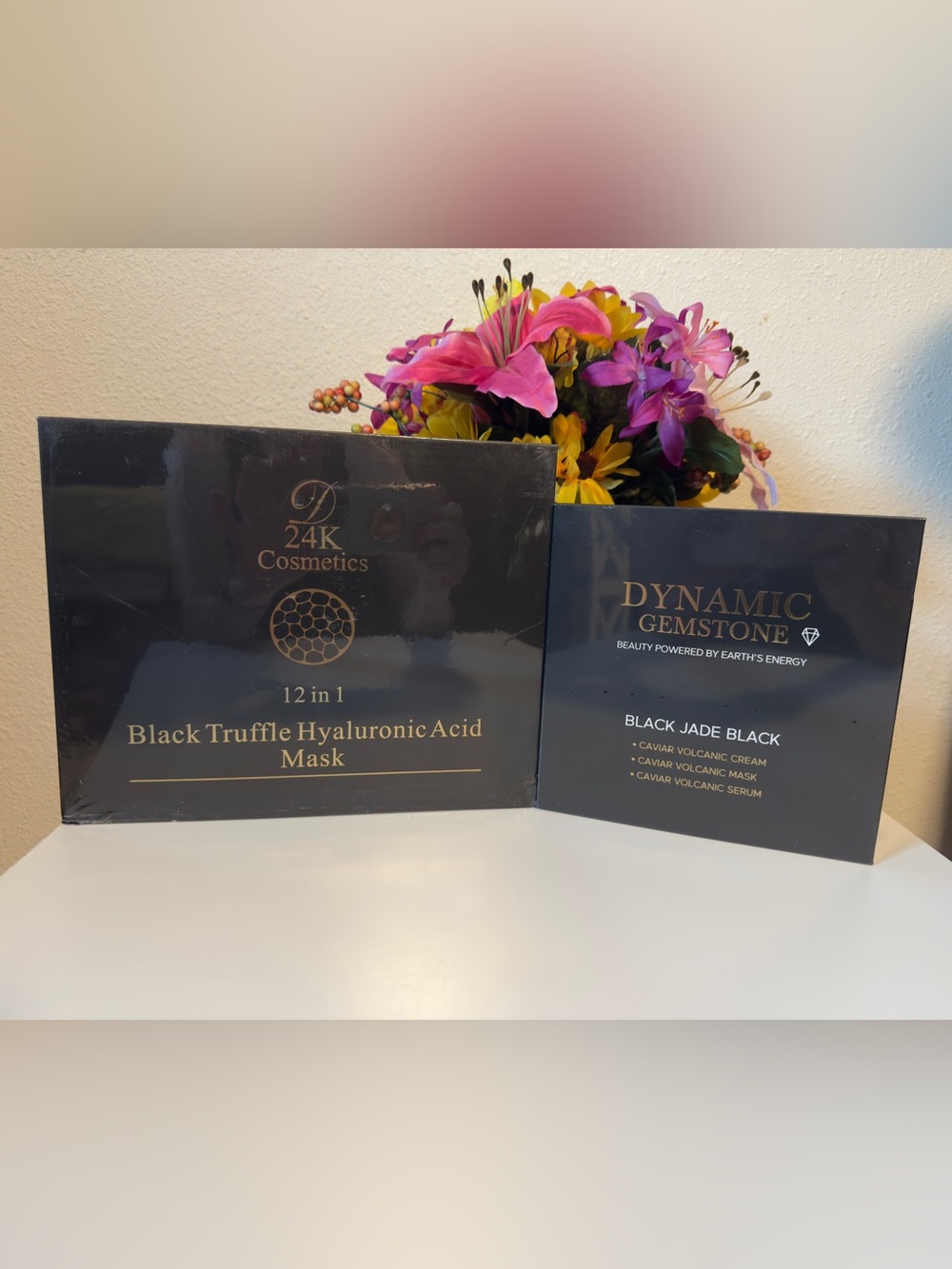 D24K Black Truffle Hyaluronic Acid Mask & Dynamic Gemstone Black Jade Caviar Set